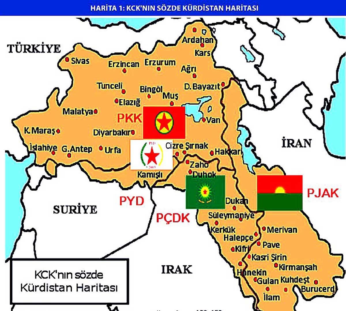 PKK-PYD Haritası