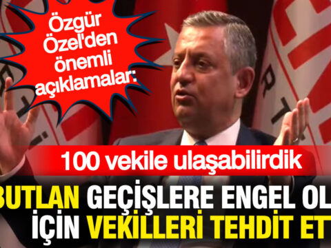 Ozgur ozelden onemli aciklamalar partimize gecisleri durdurmak icin vekiller tehdit edildi FJxLRXSd